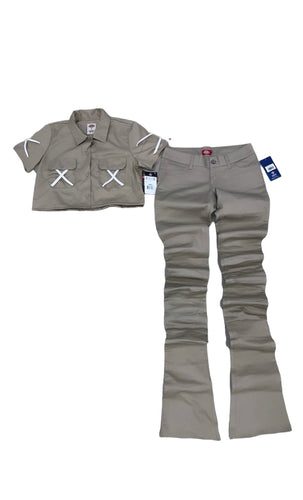 Cropped Dickie Suit (Khaki)